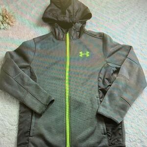 Under Armour Kids Charcoal and Neon Green Raincoat